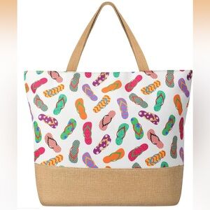 Colorful Flip-Flop Print Tote Bag